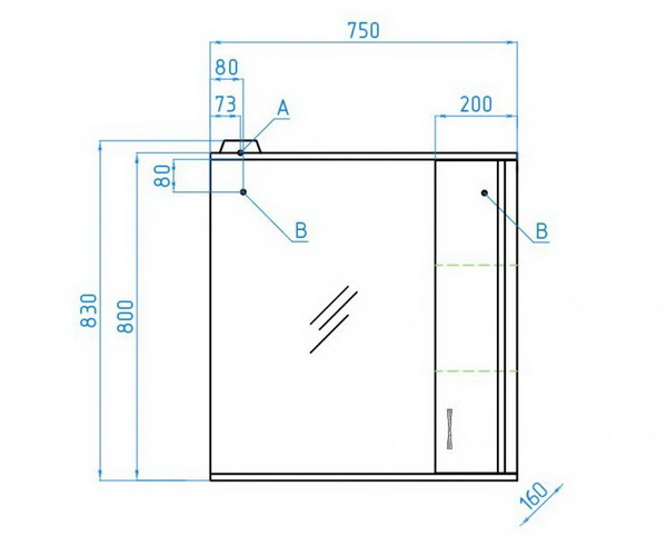 зеркало STYLE LINE ЭКО СТАНДАРТ 75
